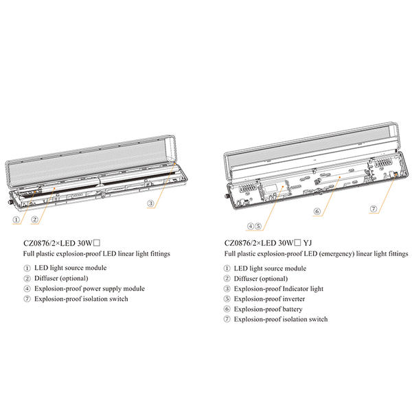 CZ0875/0876 Full plastic explosion-proof LED linear light fittings (Pole Mounting)