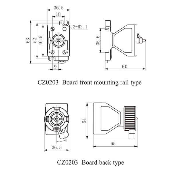 CZ0203 Board front mounting rail type, board back type explosion-proof potentiometer module