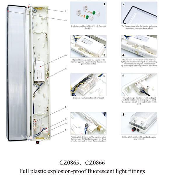 CZ0865/0866 Full plastic explosion-proof fluorescent light fittings(Pole Mounting)