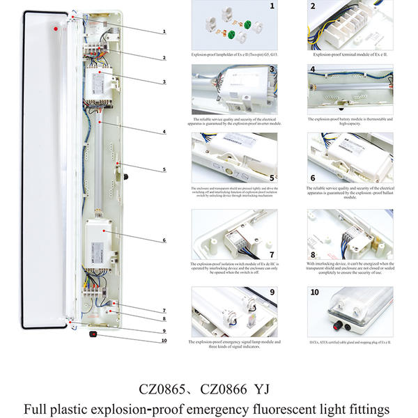 CZ0865/0866 Full plastic explosion-proof emergency fluorescent light fittings (Pole Mounting)