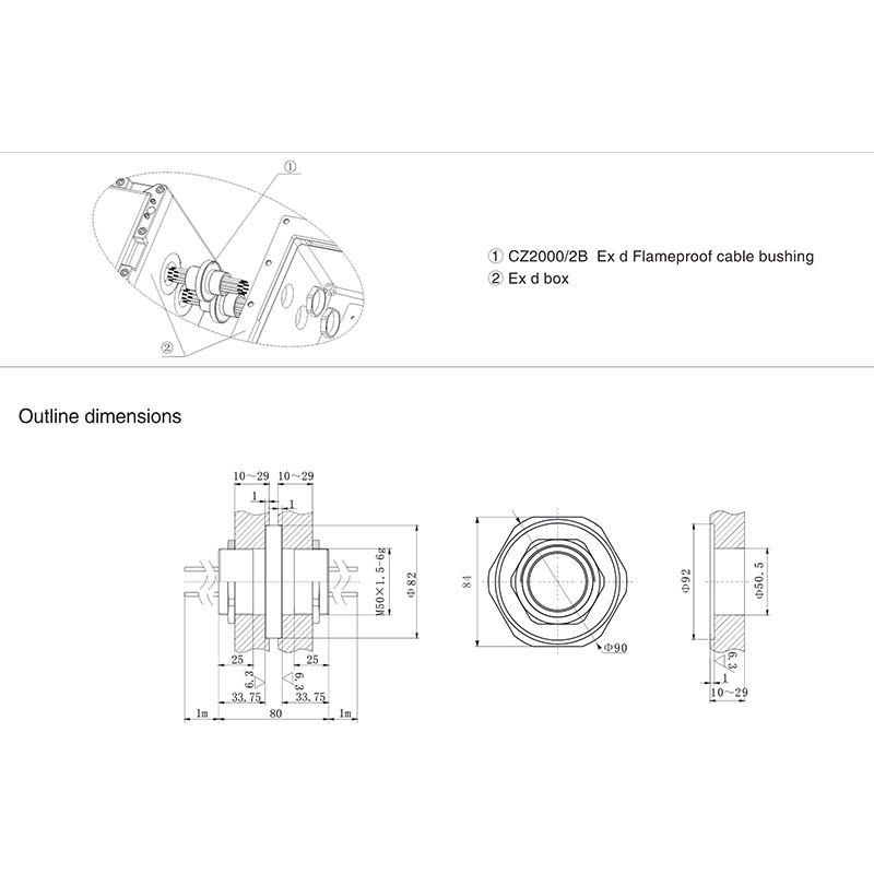 CZ2000-2B  Exd flameproof cable bushing